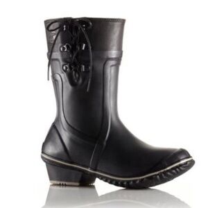 Sorel Conquest Carly Glow waterproof boots Sz 10.5 black heeled sorel boots​​​
